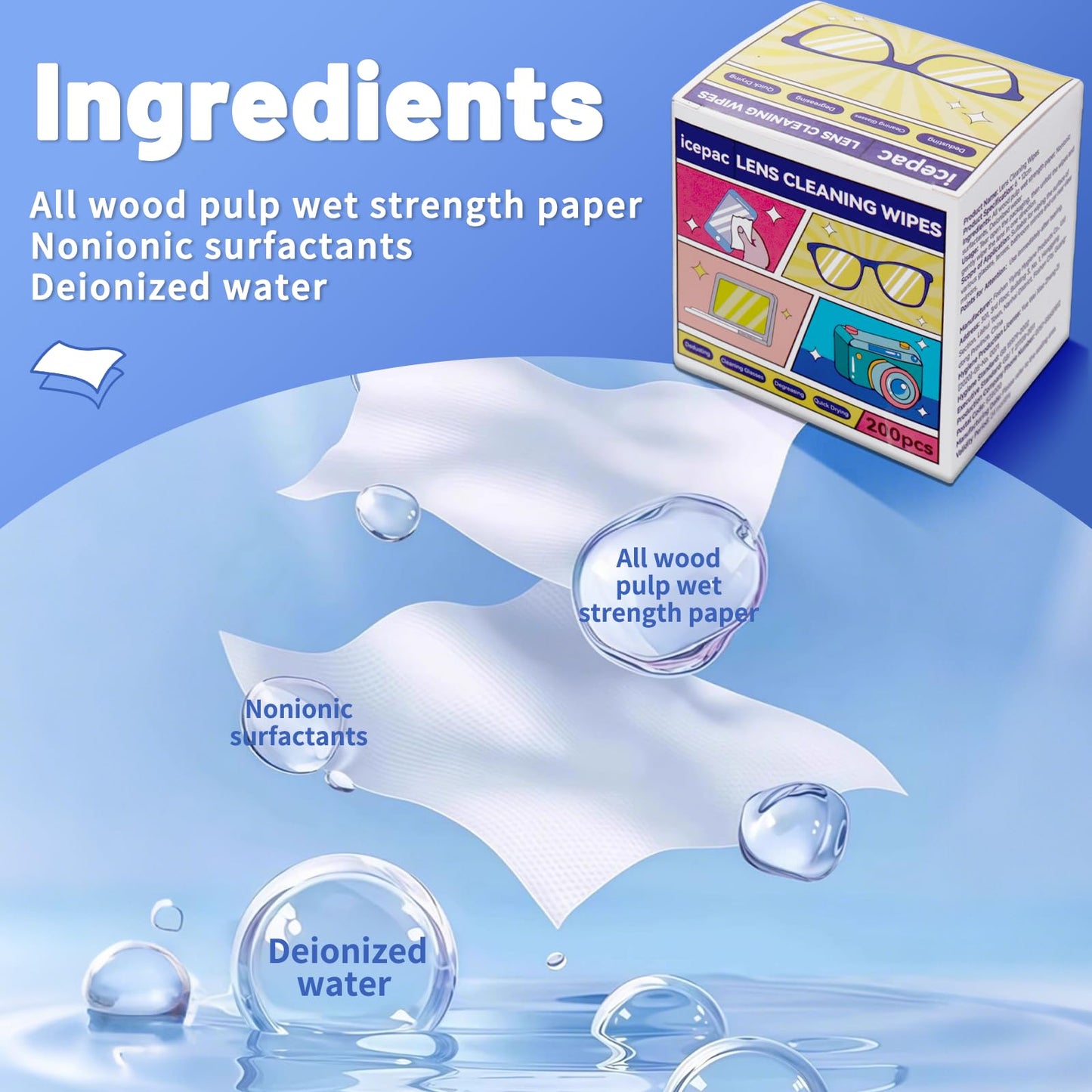 200 Pcs Cleaning Wipes for Glasses – Pre-Moistened Lens & Screen Wipes