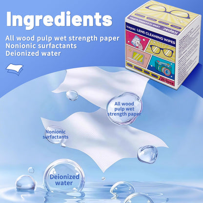 200 Pcs Cleaning Wipes for Glasses – Pre-Moistened Lens & Screen Wipes