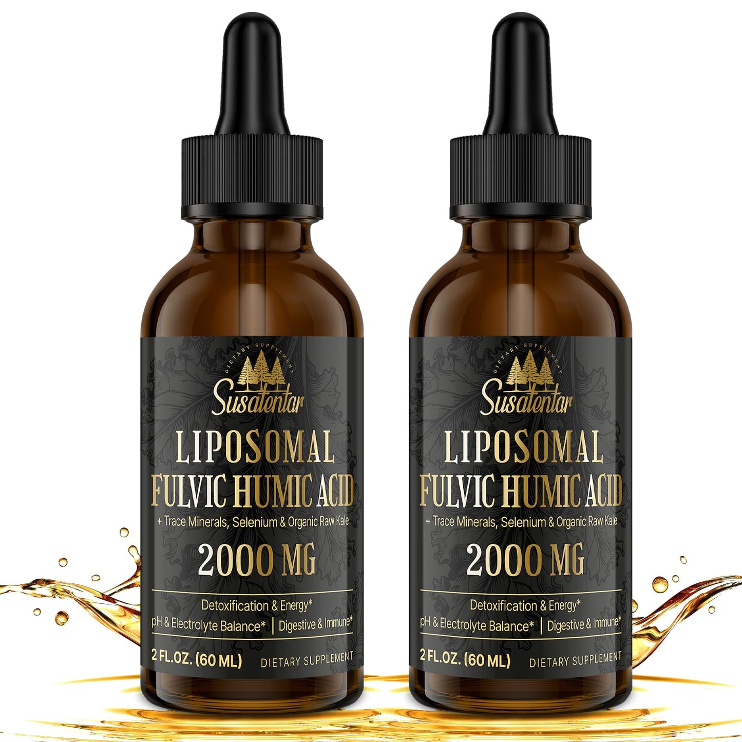 2000 mg Liposomal Fulvic & Humic Acid Complex | Electrolytes, Kale (4 oz)