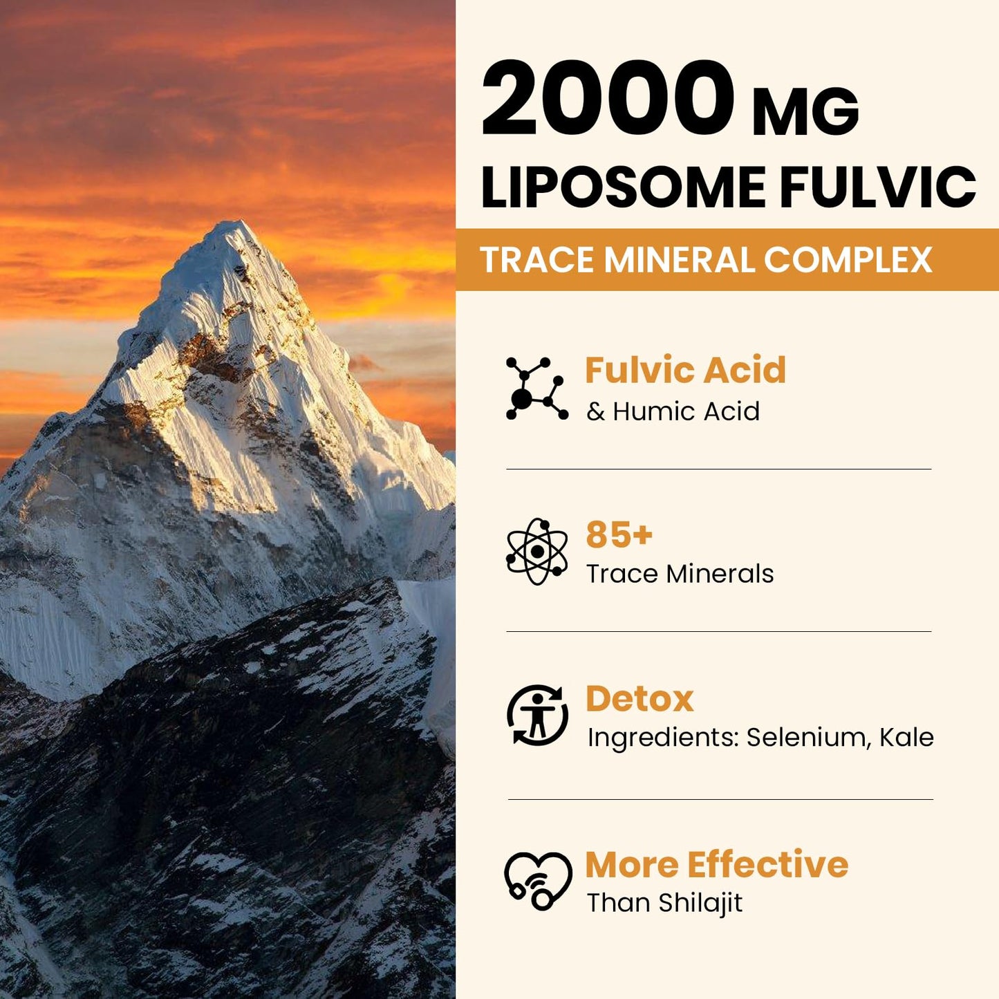 2000 mg Liposomal Fulvic & Humic Acid Complex | Electrolytes, Kale (4 oz)