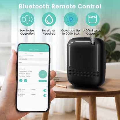 2025 Upgraded Bluetooth Smart Scent Air Diffuser – 2000 Sq Ft Coverage, 400ml Capacity, Waterless HVAC Diffuser (No Essential Oils)