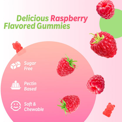 200mg Magnesium Glycinate Gummies – High Absorption Raspberry, 2-Pack (120 Count)