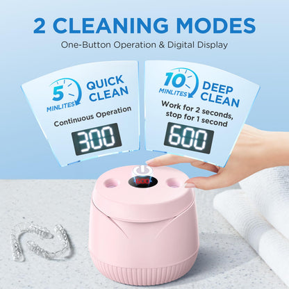 Dental Ultrasonic Retainer Cleaner Machine – 45kHz, 200ml, Digital Timer, UV Light