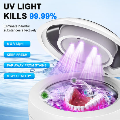 45kHz Ultrasonic Retainer Cleaner - 200ml, 4 Modes, Digital Timer