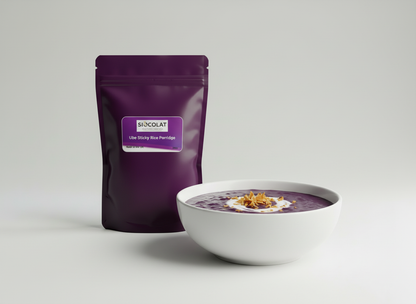 Vegan Friendly No Added Sugar Ube Champorado (Rice Porridge) Sticky Rice