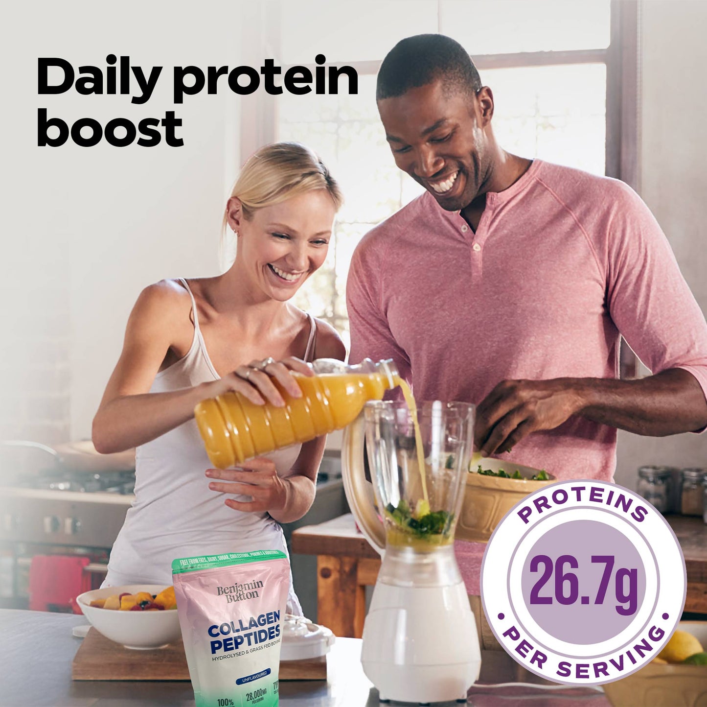 Benjamin Button Bovine Collagen Peptides Powder – 400g – Unflavoured