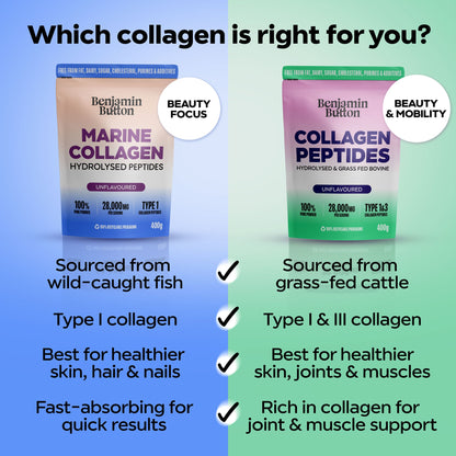 Benjamin Button Bovine Collagen Peptides Powder – 400g – Unflavoured