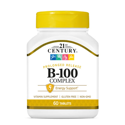 21st Century B 100 Complex Prolonged Release Caplets – 60 Count (Pack of 1)