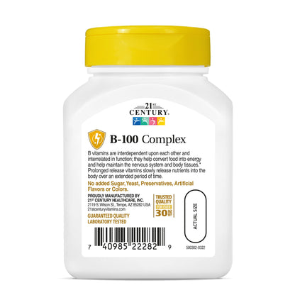 21st Century B 100 Complex Prolonged Release Caplets – 60 Count (Pack of 1)