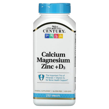 21st Century Cal Mag Zinc + D Vitamin 90 Tablets | Pack of 2