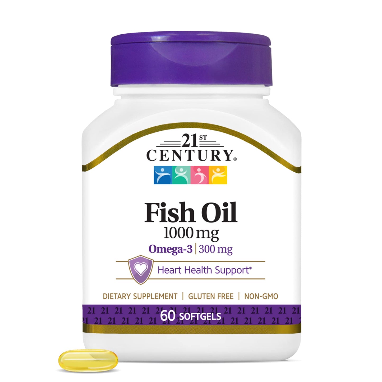 21st Century Fish Oil 1000 mg Softgels – 60 Count (Pack of 3) | Omega-3 EPA & DHA