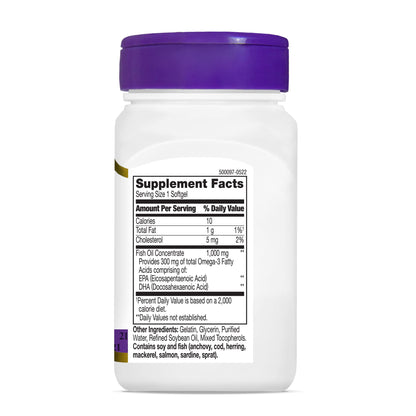 21st Century Fish Oil 1000 mg Softgels – 60 Count (Pack of 3) | Omega-3 EPA & DHA