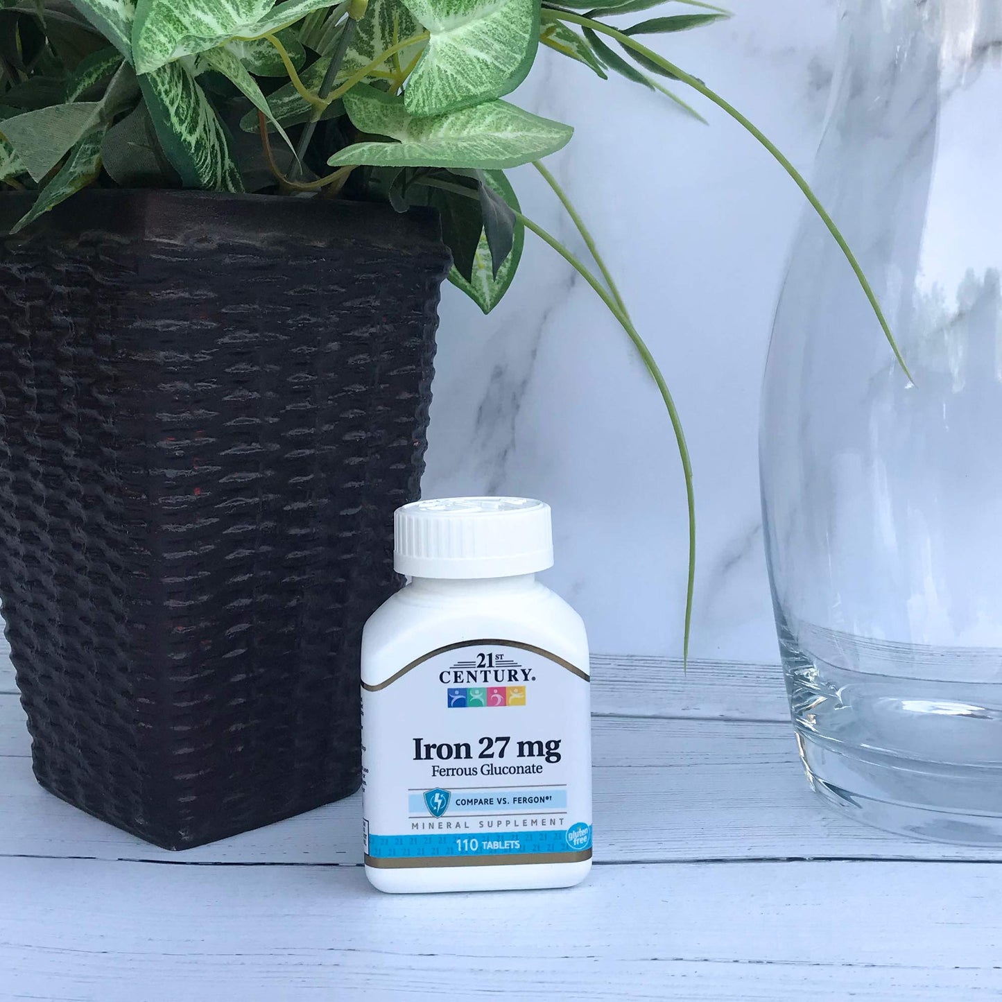 21st Century Iron 27 mg Ferrous Gluconate Tablets – 110 Count | Gluten Free