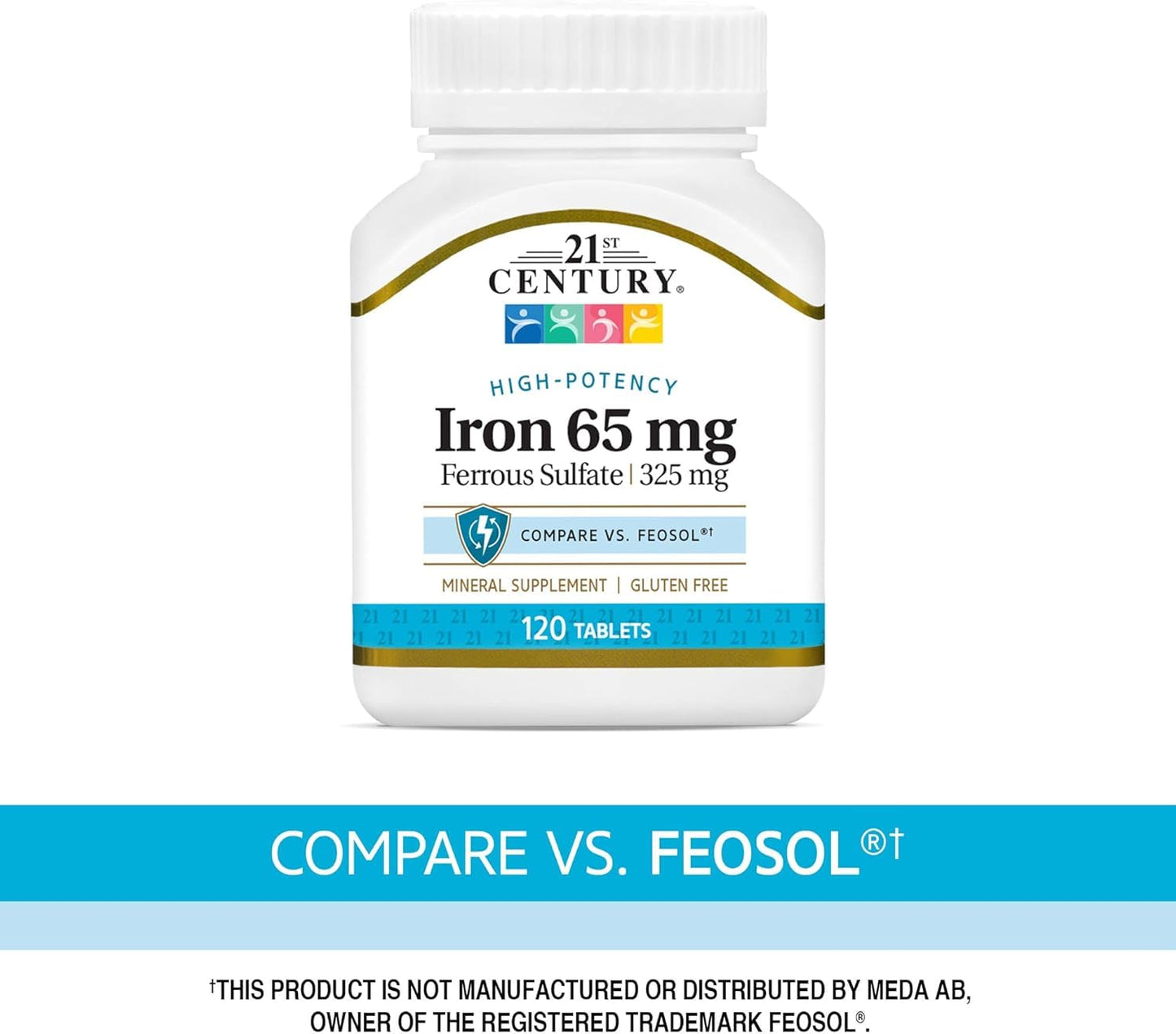 21st Century Iron Ferrous Sulfate 65 mg (325 mg) Tablets – 120 Count