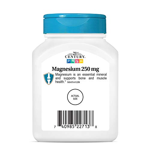 21st Century Magnesium 250 mg Tablets – 110 Count | Bone & Muscle Support