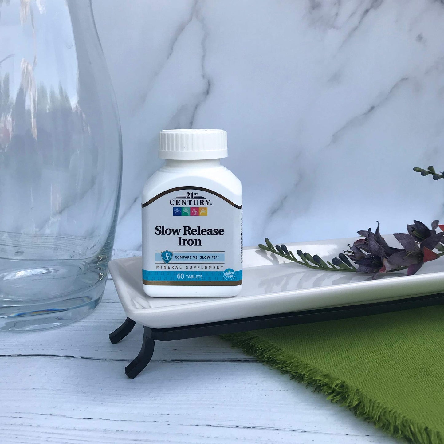 21st Century Slow Release Iron Tablets – 60 Count (Pack of 3) | Gentle Iron