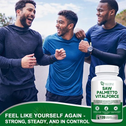 23-in-1 Saw Palmetto for Men – 10,000 mg per Serving Prostate Health Supplement with Ashwagandha, Pumpkin Seed, Stinging Nettle – 120 Caps