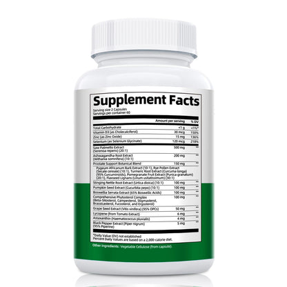 23-in-1 Saw Palmetto for Men – 10,000 mg per Serving Prostate Health Supplement with Ashwagandha, Pumpkin Seed, Stinging Nettle – 120 Caps