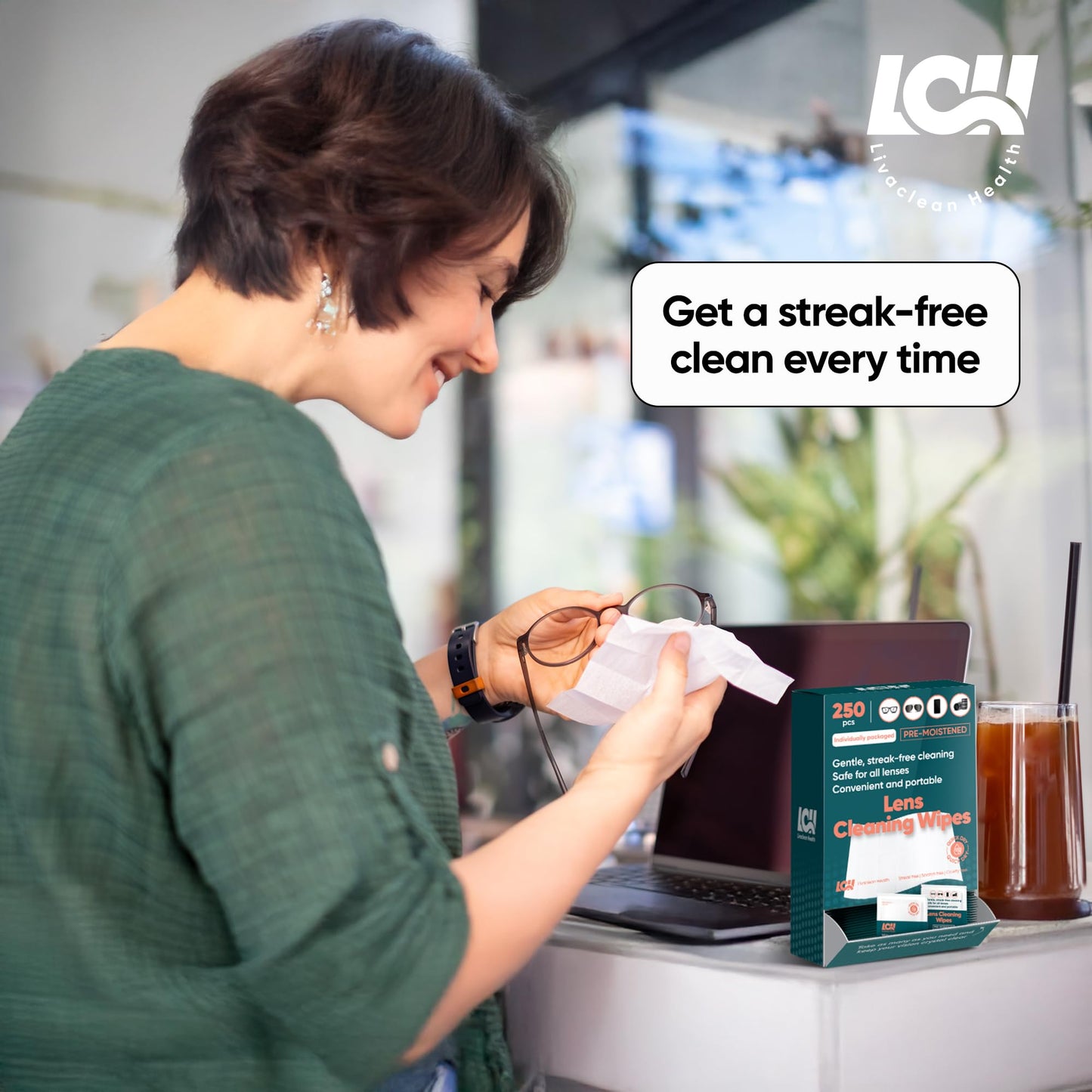 250 CT Lens Wipes for Eyeglasses - Pre-Moistened, Individually Wrapped