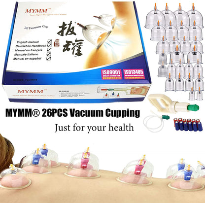 26 Cupping Cups Biomagnetic Traditional Chinese Therapy Kit | Household Vacuum Cupping Set