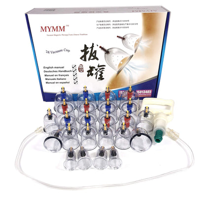 26 Cupping Cups Biomagnetic Traditional Chinese Therapy Kit | Household Vacuum Cupping Set