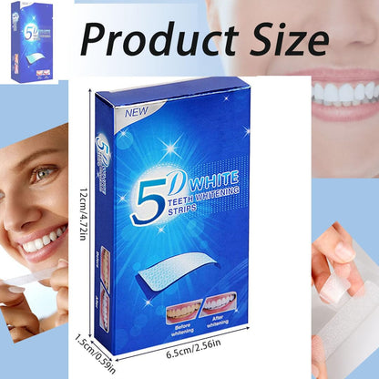 28 Whitener Strips 5D Teeth Whitening Strips – Safe, Gentle, Low-Sensitivity (14 Packs)