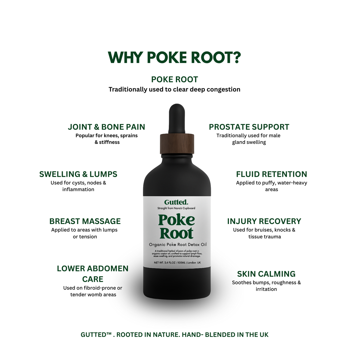Organic Poke Root Oil – 20ml, 50ml & 100ml | Wild-Infused Oil for Lymphatic Detox Gutted.