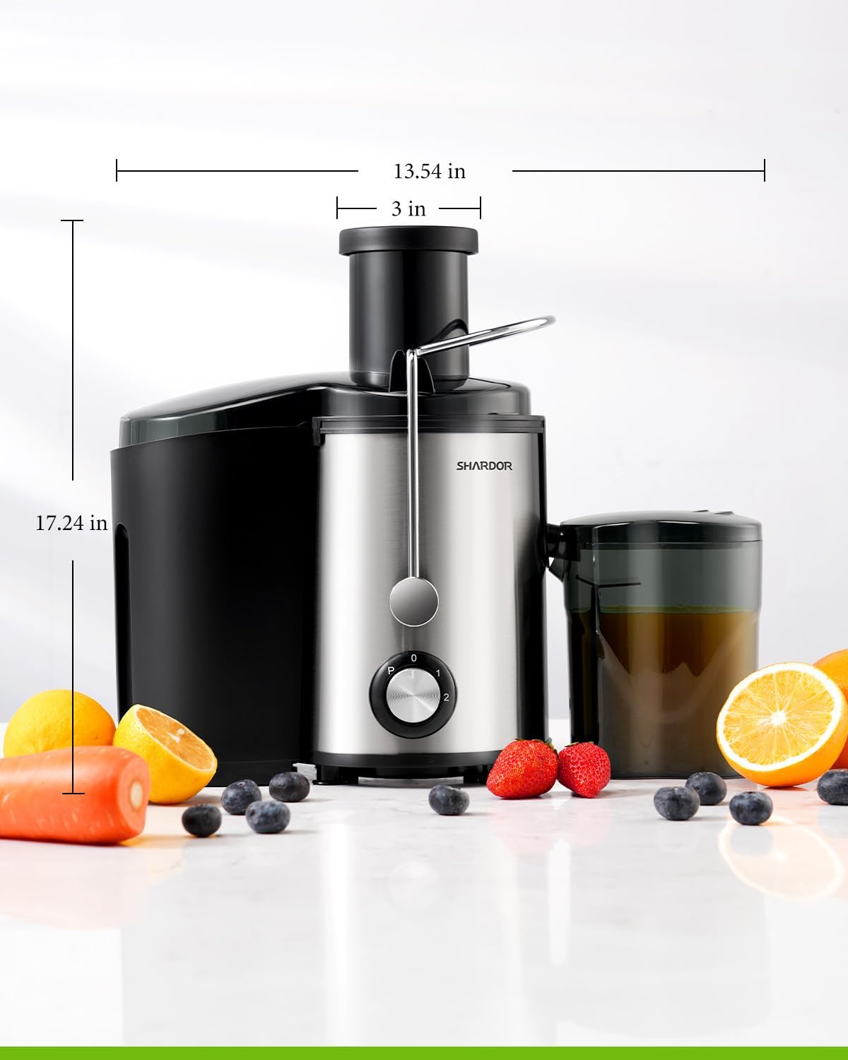 SHARDOR Juicer Machine 800W 3 Speed Stainless Steel Fruit Vegetable