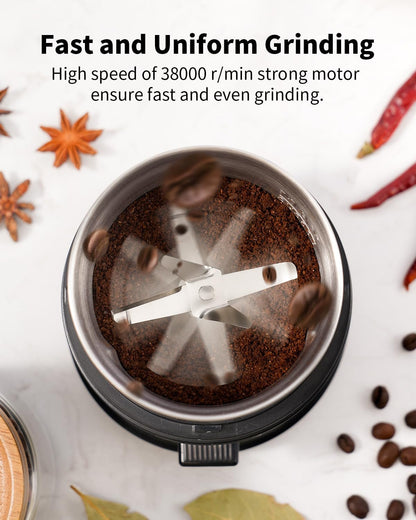 Electric Coffee Grinder 75g with Removable Stainless Steel One Bowl SHARDOR