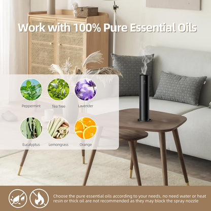 2ndAroma Waterless Air Diffuser – 2100 sq ft Coverage, Remote, 100ml Starter Kit + White Tea Oil