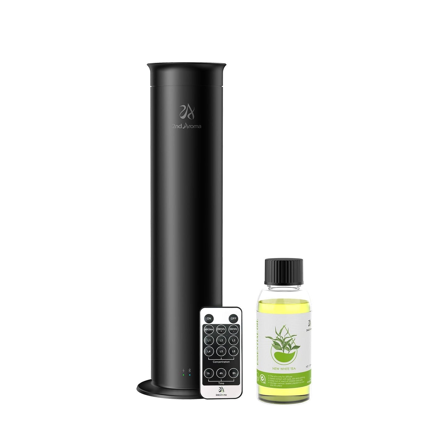 2ndAroma Waterless Air Diffuser – 2100 sq ft Coverage, Remote, 100ml Starter Kit + White Tea Oil