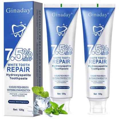 2Pack Hydroxyapatite Toothpaste – Enamel Protection, Fluoride-Free for Sensitive Teeth, Gentle Mint