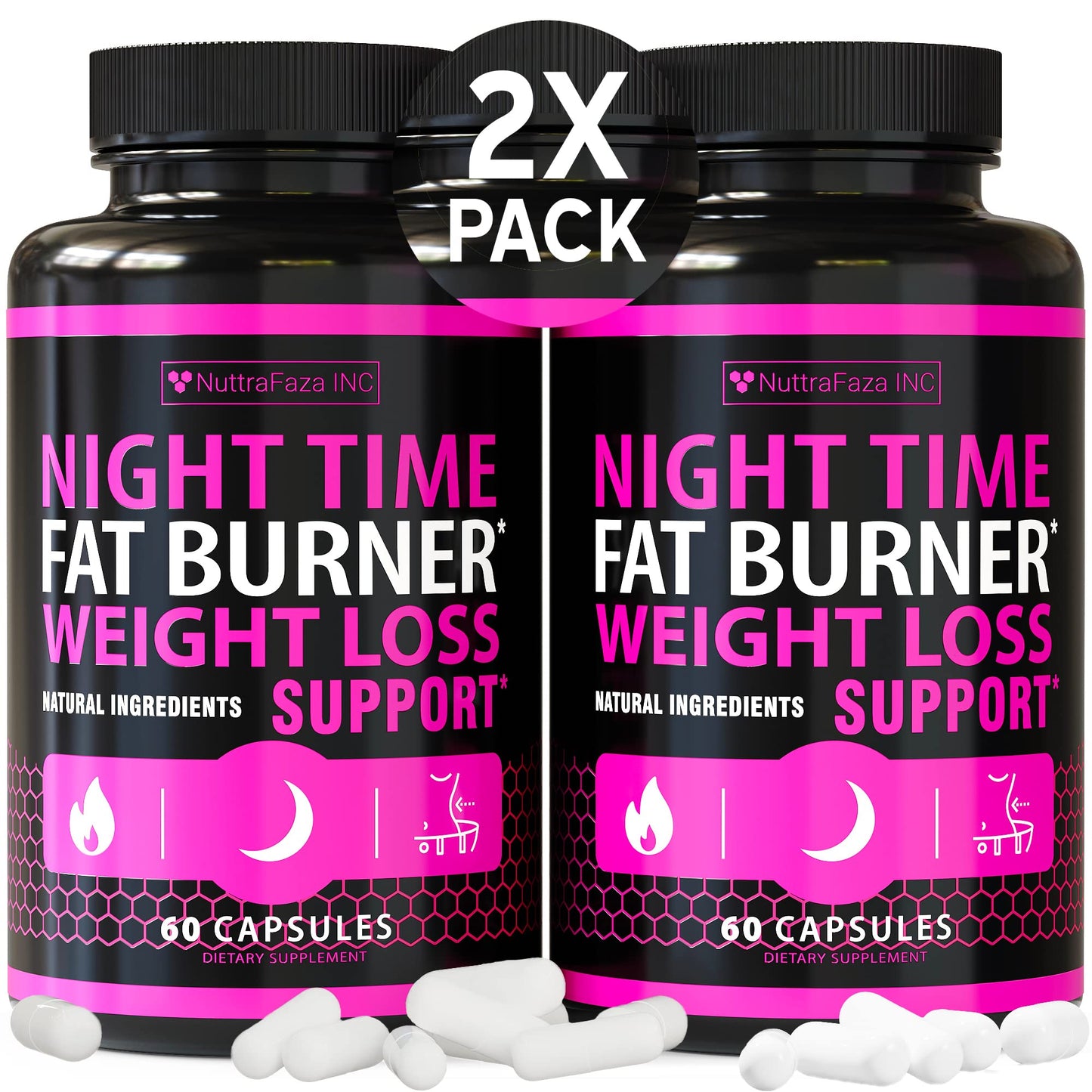 2 Pack Night Time Weight Loss Pills for Women – Made in USA | Fat Burners