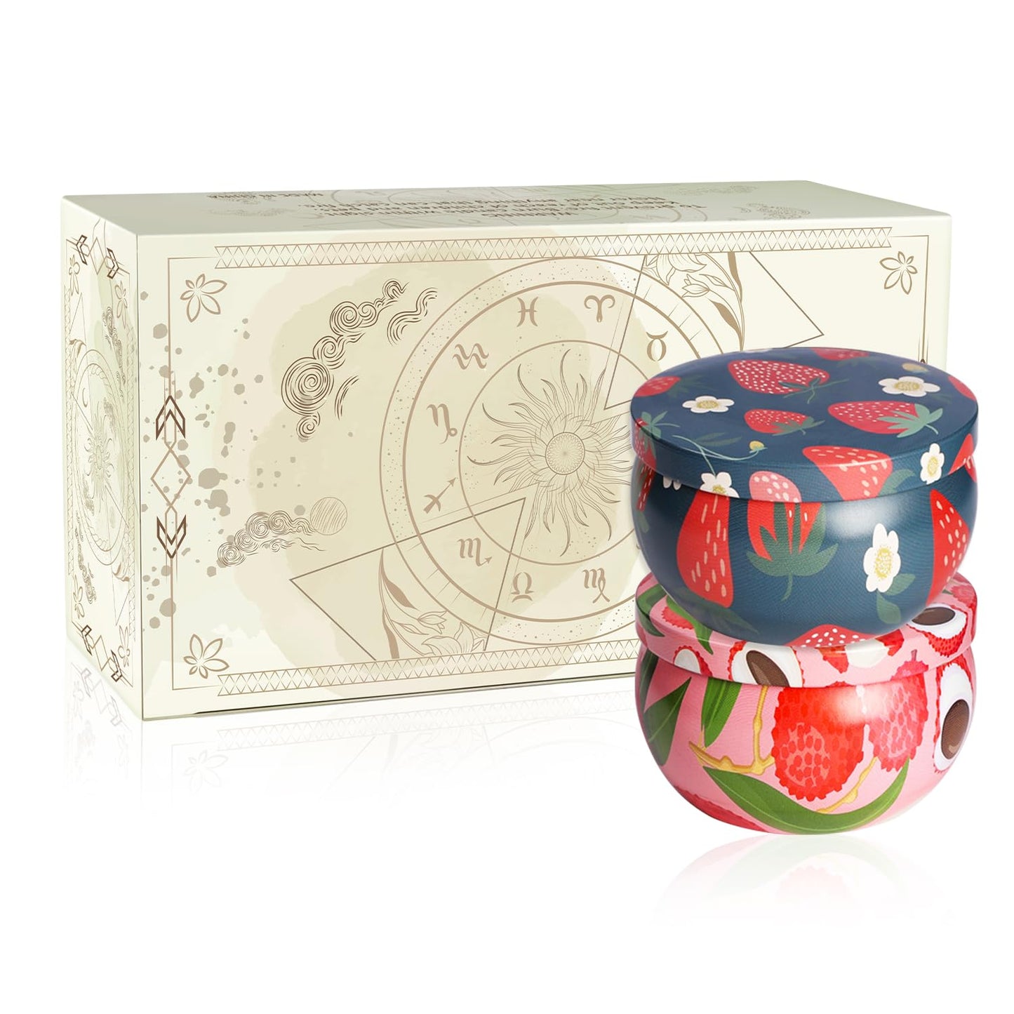 2Pack Scented Candles – Strawberry & Litchi Aromatherapy, 2.2oz Soy Wax, Long-Lasting Burn, Gifts for Him & Her