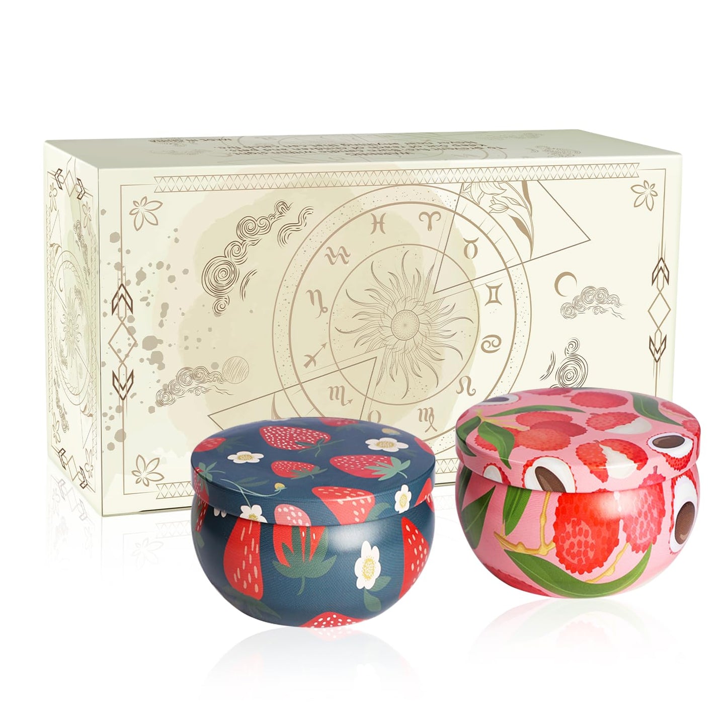 2Pack Scented Candles – Strawberry & Litchi Aromatherapy, 2.2oz Soy Wax, Long-Lasting Burn, Gifts for Him & Her