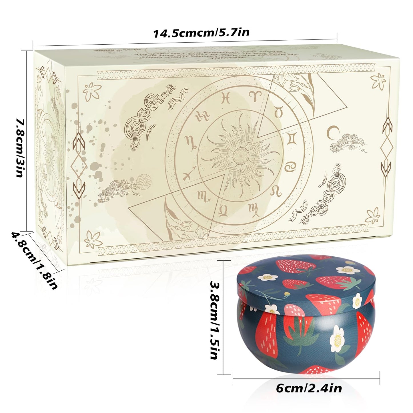 2Pack Scented Candles – Strawberry & Litchi Aromatherapy, 2.2oz Soy Wax, Long-Lasting Burn, Gifts for Him & Her