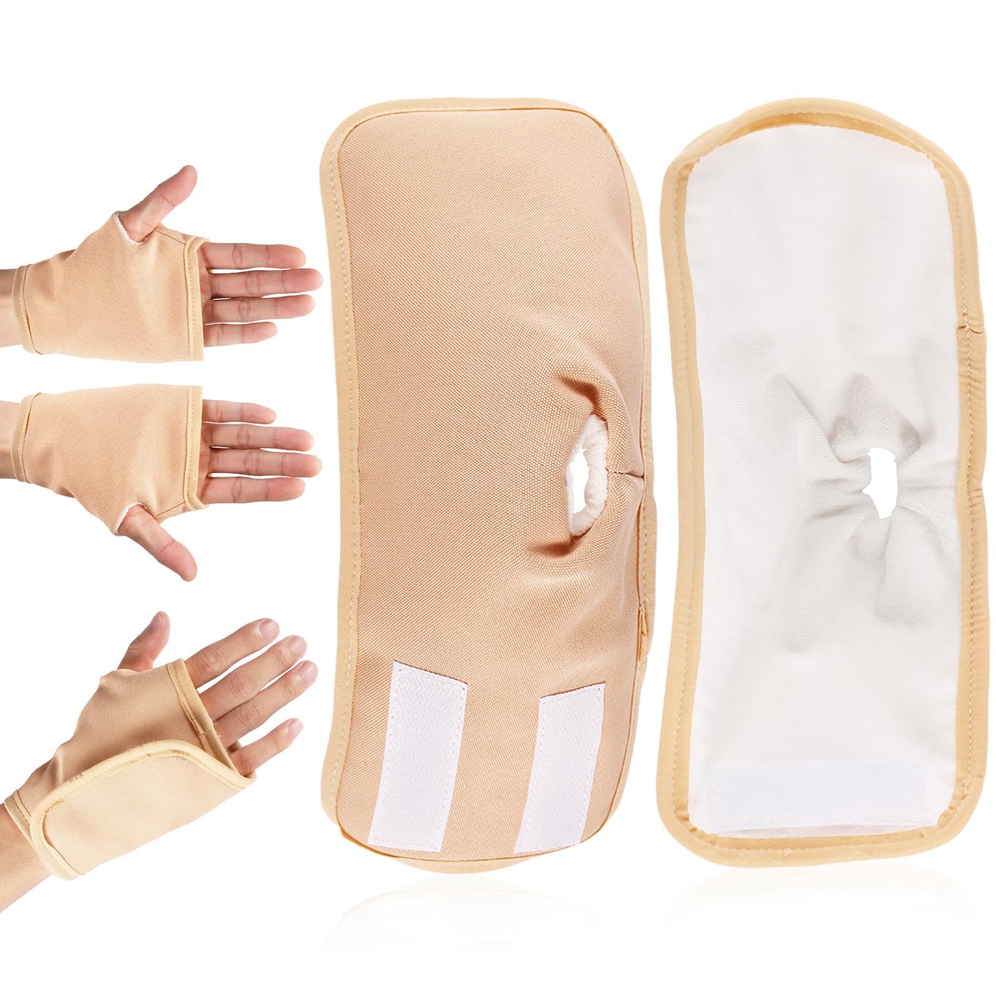 2pcs Castor Oil Packs for Hands – Reusable Adjustable Wraps (Khaki)