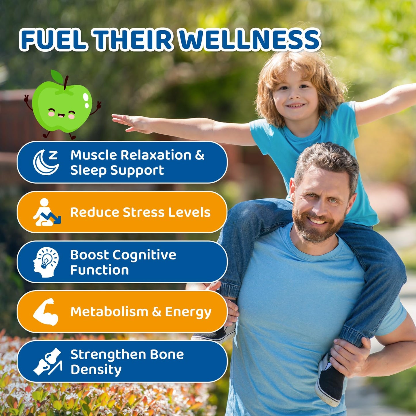 2PCS Center-Filled Magnesium Gummies 300MG – Sleep & Calm for Kids & Adults