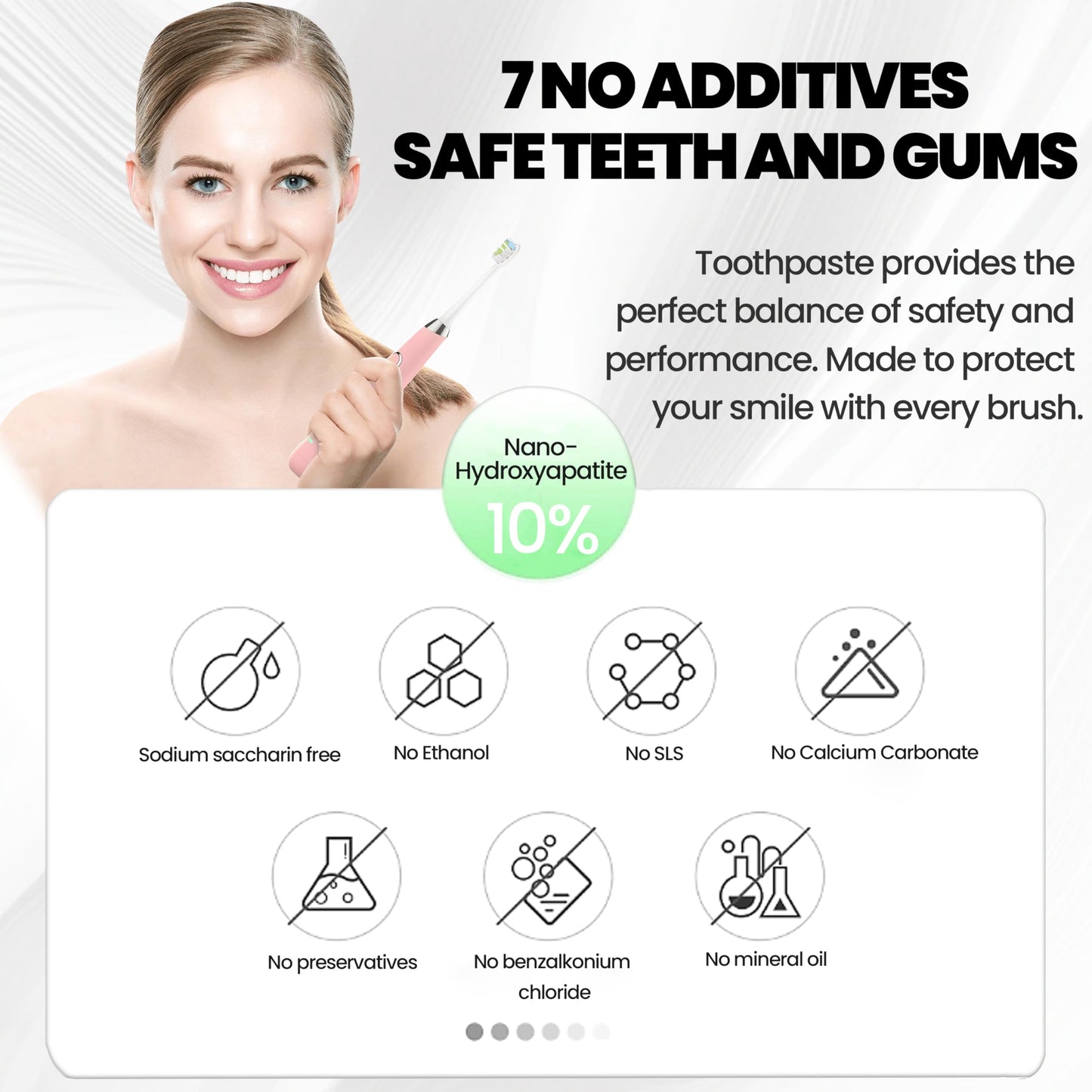 2PCS Hydroxyapatite Toothpaste 10% — Fluoride-Free, Gentle Mint, 4.23oz (2 Pack)
