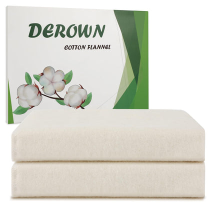 2Pcs Organic Cotton Flannel for Castor Oil Pack - Unbleached, Reusable