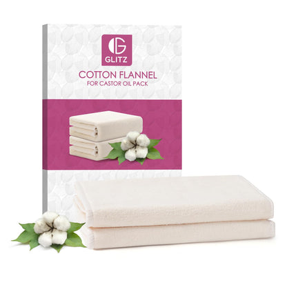 2Pcs Organic Cotton Flannel Castor Oil Pack Wrap – Unbleached & Reusable