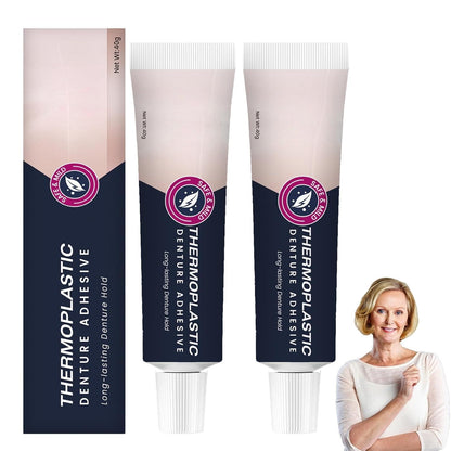 2PCS Thermoplastic Denture Adhesive – Ultra Max Hold for Fixed Dentures – Long-Lasting Maintenance