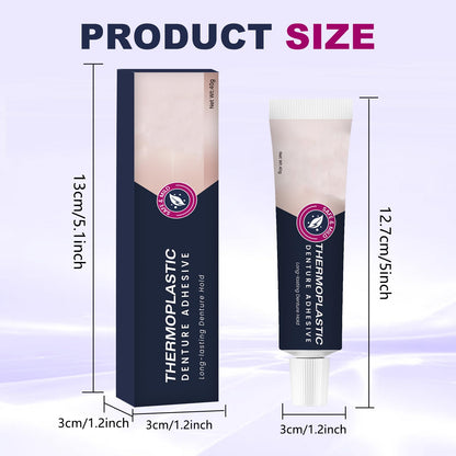 2PCS Thermoplastic Denture Adhesive – Ultra Max Hold for Fixed Dentures – Long-Lasting Maintenance