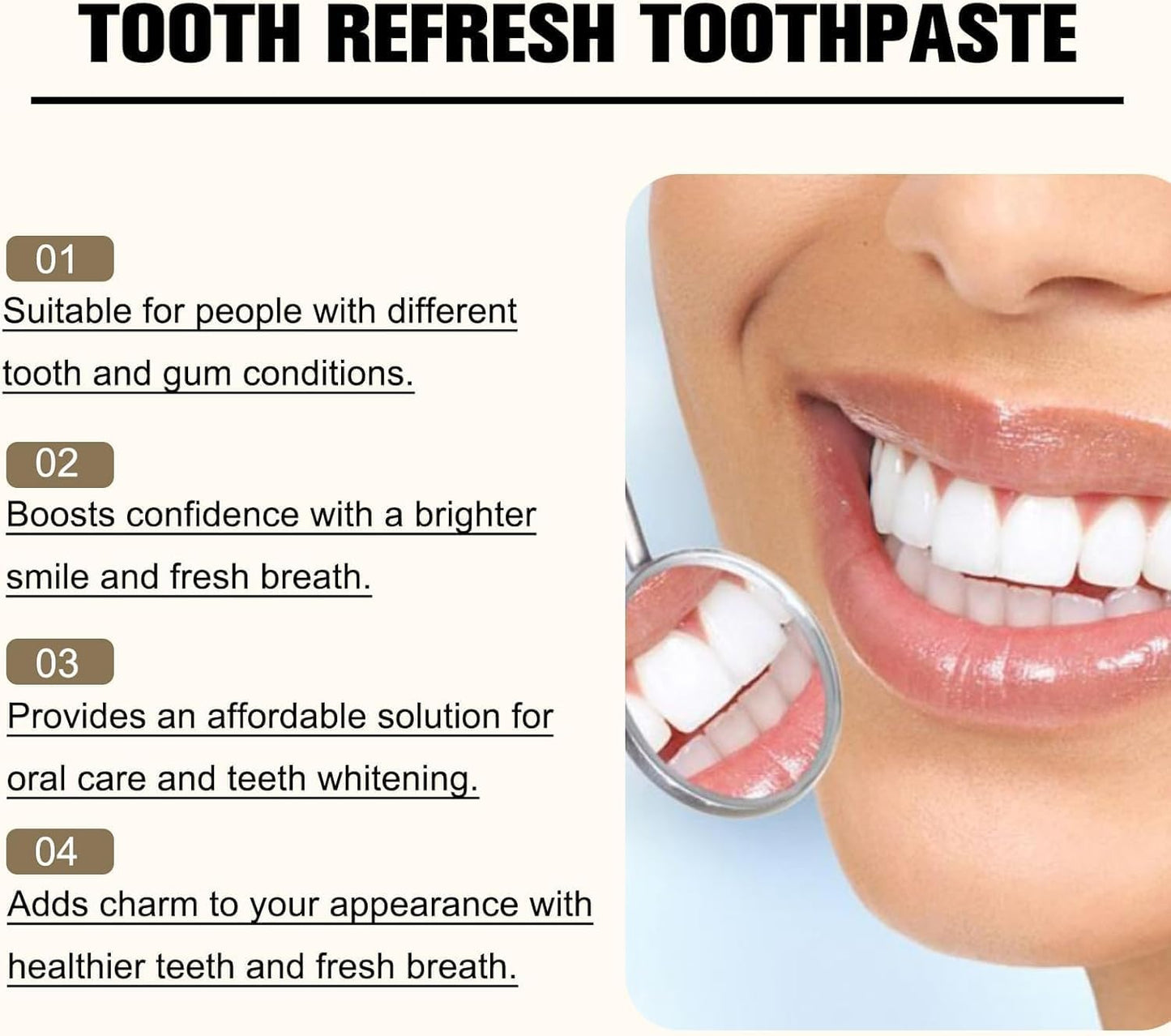 2Pcs Tooth Refresh Toothpaste – Fresh Breath, Natural Enamel Repair