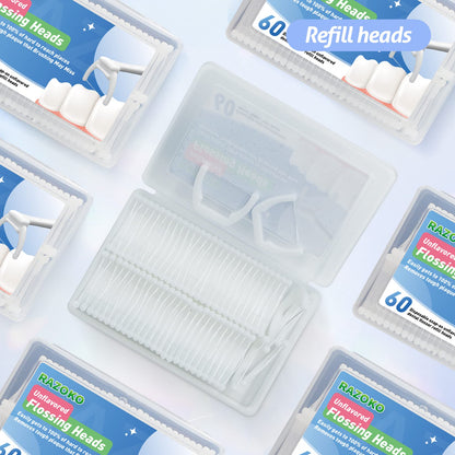 Dental Floss Picks Kit – 3 Handles & 360 Refills | Extra Strength