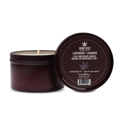 3-in-1 Massage Candle – Lavender (6 oz) | Coconut, Apricot & Soybean Oil | Vegan