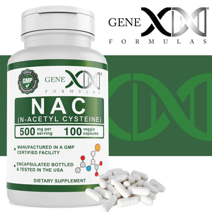 Genex NAC 500mg (100 Capsules) – Liver Health Support | Non-GMO, Gluten Free, Vegan