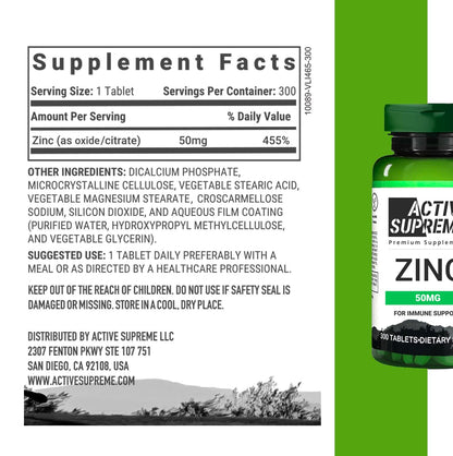 3 Pack Zinc Citrate 50 mg – Immune & Reproductive Health
