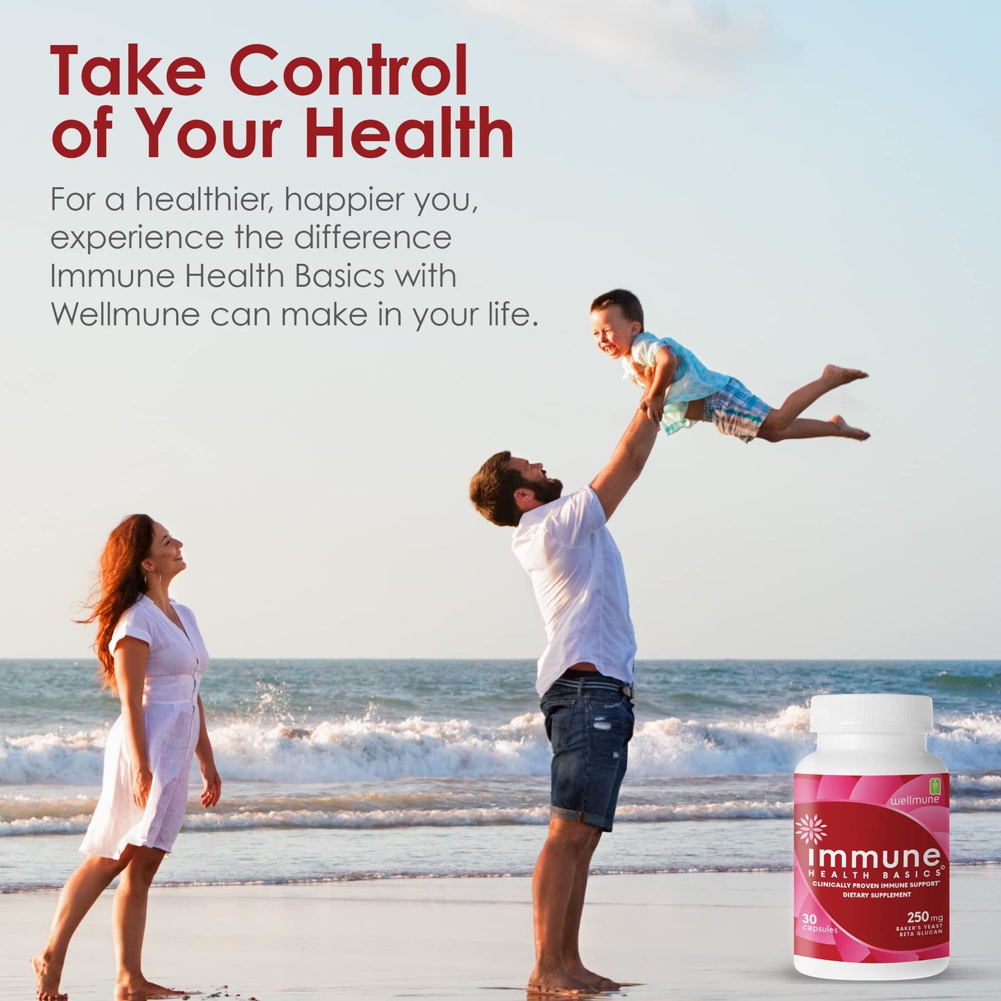 Immune Health Basics Ultra Strength Immunity - Clinically Proven Immune Support - Wellmune Highly Purified Beta Glucan - Gluten-Free, Non-allergenic, Non-GMO and Vegan Capsules - 30 Capsules, 250 mg