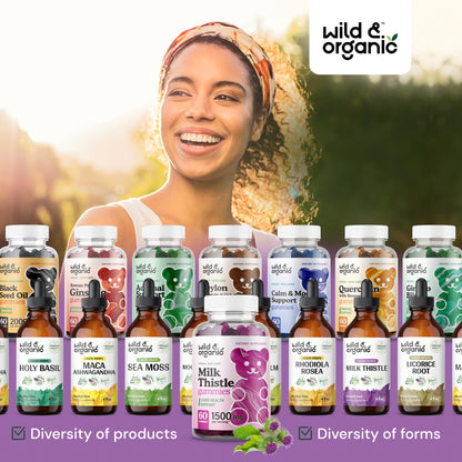 Wild & Organic Milk Thistle Gummies 1500mg | Liver Detox, Vegan & Non-GMO
